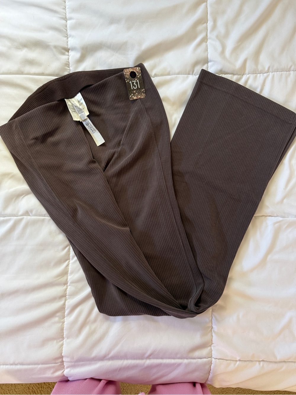 131 lululemon Brushed Softstreme Ribbed Zip Flared Pant 32.5 espresso